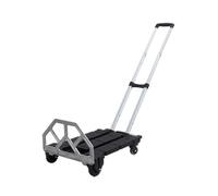 LMMIAOZ Carrello a Mano Pieghevole 3 in 1 con Guardra e Barre di trazione - Carrello Multifunzionale a pianale ribassato per Uso Domestico Carrello con Piattaforma Portatile per
