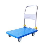LMMIAOZ Carrello a Mano Pieghevole con Piattaforma in plastica, Carrello Pieghevole con Maniglia in Metallo e Ruote silenziose per Ufficio, libreria, Carrello ad Alta capacità (
