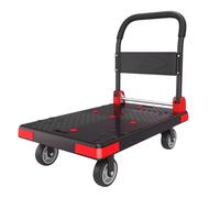 LMMIAOZ Carrello a Mano Pieghevole per impieghi gravosi - Carrello a Mano con Piattaforma e Ruote girevoli, Carrello Portatile con pianale per traslochi e Uso in Ufficio (Nero gr