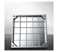 LMMIAOZ Coperchio per tombino Quadrato in Acciaio Inossidabile - Coperchio di ispezione dello Scarico 80x80 cm per Prato, Cortile, vialetto e Fossa settica - Soluzione di Accesso