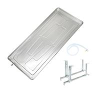 LMMIAOZ Vassoio raccogligocce AC zincato con Staffa di Montaggio, vaschetta di Raccolta condensa 100x47,5 cm, Kit Completo di Accessori per Il drenaggio con Tubo di Scarico da 30