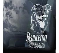 LMMIXEE Beauceron on Board Adesivi per auto Decalcomania per finestrino auto Pastore Francese a pelo corto Beauce Dog Sign Decal Dog Mom Dad Decalcomanie fustellate divertenti adesivi per paraurti