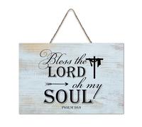 LMMIXEE Cartello vintage in legno con scritta "Bless The Lord Oh My Soul Salm", 10-3 cartelli in legno, 20,3 x 30,5 cm, decorazione da parete per casa, camera da letto, cucina, soggiorno