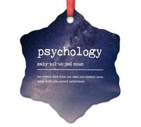 LMMIXEE Definizione di psicologia Decorazioni per albero di Natale Psicologo Ornamenti di Natale personalizzati 2024 Divertente Psicologia Parola Significato Ceramica Souvenir Regali per la psicologia