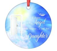 LMMIXEE Ornamento natalizio commemorativo per bambini, ornamento natalizio per la perdita della figlia, ho un angelo in paradiso, ornamenti per albero di Natale, regali di simpatia per la perdita