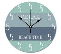 LMMIXEE Orologio da parete Beach Time 5 O'clock Somewhere Beach 25,4 cm Orologio da parete a batteria silenzioso senza ticchettio decorazione da parete per camera da letto soggiorno