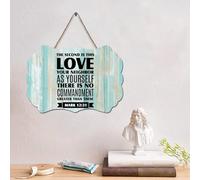 LMMIXEE Targa in legno con scritta in inglese "The Second Is This Say", 10,2 x 15,2 cm, rustica, cristiana, in legno, da parete, per casa colonica, cucina, regalo di inaugurazione della casa