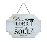 LMMIXEE Targa in legno retrò vintage con scritta "Bless The Lord Oh My Soul Salm", 10-3 cartelli in legno, 20,3 x 30,5 cm, decorazione da parete per soggiorno, camera da letto, regalo per casa nuova