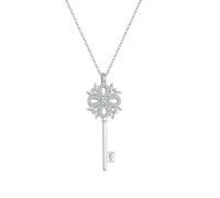 LMMSHA 925 Collana Ciondolo a filamento Neve in Argento Sterling per Le Donne Compleanno Trasparente zircone cubico Gioielli di