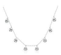LMMSHA 925 Sterling 14k Gold Placed Delity Chain Choker Cubic Zirconia Collana a Pendenza per Le Donne