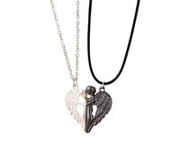 LMMSHA Accessorio con in Argento Sterling Donne Uomini, Collana per Cani Ali di Angeli della Mamma Bambino Abbraccio, Due Mani abbracci e Baci, collane