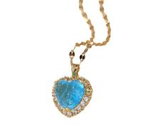 LMMSHA Accessorio Geometric Pave Cocklace for Women, Shining Rhinestone Heart Necklace - Collana a pavimentazione Zircon