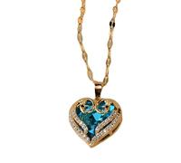 LMMSHA Accessorio Geometric Pave Cocklace for Women, Shining Rhinestone Heart Necklace - Collana a pavimentazione Zircon