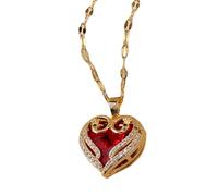 LMMSHA Accessorio Geometric Pave Cocklace for Women, Shining Rhinestone Heart Necklace - Collana a pavimentazione Zircon