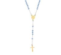 LMMSHA Accessorio Sterling Argento Vite per Donne 1pc Collana di Rosario Religioso Croce Mary Cionclace Cavo da 20 Pollici, collane cristiane