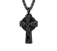LMMSHA Accessorio Sterling Funeral Cremation per Uomini Donne, Memoriale Croce Cross - Mandaia Celtica Celtic, Collana Irish Birthday