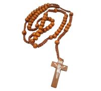 LMMSHA Accessorio Sterling Religious per Donne e Uomini - Negota Set annodata con Perline di rudraksha Originale, Collana a Croce Rosario