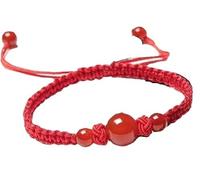 LMMSHA Bracciale Feng Shui, bracciale a corda Feng Shui Bracciale nero Obsidian Chakra Piena Bracciale gemella bracciale per donne uomini cristalli di quarzo Amuleto Bracciale di buona fortuna (rosso,