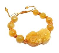 LMMSHA Bracciale Feng Shui, Bracciale Feng Shui Bracciale Gialla Giade Bracciale Regolabile Bracciale Crystal Bracciale Chakra Gemstone attira la prosperità di Denaro Buona Fortuna Unisex