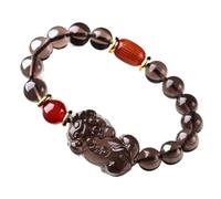 LMMSHA Bracciale Feng Shui, Feng Shui Black Obsidian Bracciale Ice Seed Obsidian Heart Coppia Bracciale Sutra Attira la ricchezza per buona Fortuna Coraggio Lucky Wealth (Rosso, 10 mm)