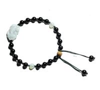 LMMSHA Bracciale Feng Shui, Feng Shui Fortune Obsidian Bracciale Strawberry Quarzo Obsidian Obsidian Bracciale Intrecciato Bracciale Amuleto Bracciale attira la ricchezza (Nero)