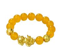 LMMSHA Bracciale Feng Shui, Feng Shui Wealth Bracciale Giallo Carniole Bracciale Chakra Vietnamita Vietnamita Oro Bracciale Bracciale Mantra Spacer Amulet Wealth Building Luck Contro Gli Spiriti
