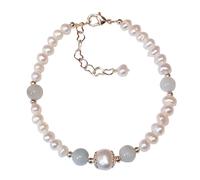 LMMSHA Bracciale Perle etifrite hetite in Giada Perle d'Acqua Dolce Braccialetto multigem Fortunato Amore amuleto Chakra Gemma gemtina di Gioielli di Vacanza Lussuosa per Le Sorelle bridemaid/2080