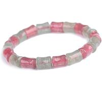 LMMSHA Braccialetti, Meditazione Buddha Perle Collana in Bracciale Fragola a Naturale Perline Forma Gemma per la Preghiera gioielleria Gioielli di Compleanno (c