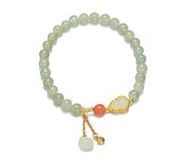 LMMSHA Guofeng Fu Lu Transfer Bracciale Silver Hand e Hetian Jade Gourd Nappel String