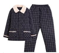 LMMSHA Il Plaid può Essere Indossato Fuori casa Pigiama Trapuntato a Tre Strati Set da Uomo Autunno e Inverno Modelli Invernali