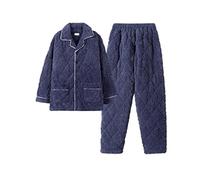 LMMSHA Pigiama in Velluto Corallo più Spesso per Abiti Invernali da Uomo in Flanella di Velluto per la casa Autunno e Inverno