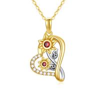 LMMSHA Prodotti da Solid 14K Gold Collana Donne, collane Girasole moissanite in Oro Bianco/Giallo | Sei Mio Sole, Regali di Gioielli Il Compleanno Festa della Mamma per la Ragazza