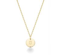 LMMSHA Sterling Silver o 18k Giallo Oro su Argento a Ciondolo Iniziale Rotondo per Donne Catena da 2 Pollici, Collana di Lettere Delicata Prodotta in Italia