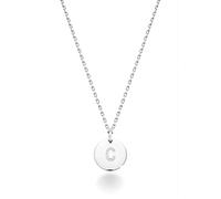 LMMSHA Sterling Silver o 18k Giallo Oro su Argento a Ciondolo Iniziale Rotondo per Donne Catena da 2 Pollici, Collana di Lettere Delicata Prodotta in Italia