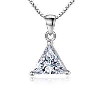 LMMSHX AAA Zirconia Triangle Collana a Sospensione per Donne Regalo da 45 cm Collette di Girocollo a Catena di Collegamento