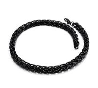 LMMSHX Braccialetto in Chainina Longa da 18 a 30 cm all'Alata, Ferro Inox Oro/Nero per Maschi/Bohémios