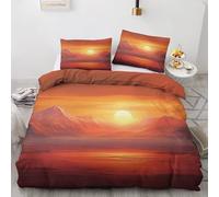LMMSMGS Copripiumino Matrimoniale Alba Copripiumino Matrimoniale 240x220 Stampato in 3d Biancheria da Letto con Cerniera in Morbida Microfibra e 2 Federe 50x80 cm