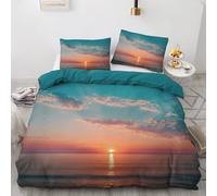 LMMSMGS Copripiumino Matrimoniale Alba Copripiumino Matrimoniale 240x220 Stampato in 3d Biancheria da Letto con Cerniera in Morbida Microfibra e 2 Federe 50x80 cm