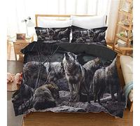 LMMSMGS Copripiumino Singolo Bambini Bambina Branco di lupi Copripiumino 150x200 Stampato in 3d Biancheria da Letto con Cerniera in Morbida Microfibra e 1 Federe 50x80 cm