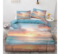 LMMSMGS Copripiumino una Piazza e Mezza Alba Copripiumino 200x200 Stampato in 3d Biancheria da Letto con Cerniera in Morbida Microfibra e 2 Federe 50x80 cm