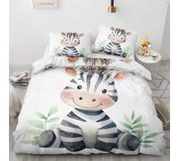 LMMSMGS Copripiumino una Piazza e Mezza Zebra Copripiumino 200x200 Stampato in 3d Biancheria da Letto con Cerniera in Morbida Microfibra e 2 Federe 50x80 cm