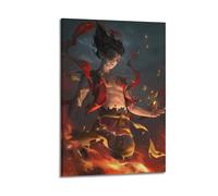 LMMZPUD Poster decorativo da parete su tela con personaggi del fuoco con frammenti dorati, stampa moderna, per camera da letto, 20 x 30 cm
