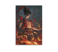 LMMZPUD Poster decorativo da parete su tela con personaggi del fuoco con frammenti dorati, stampa moderna, per camera da letto, 20 x 30 cm