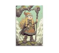 LMMZPUD Poster decorativo da parete su tela, motivo: ragazza druida dei cartoni animati, poster decorativo moderno per camera da letto, 60 x 90 cm