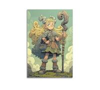 LMMZPUD Poster decorativo da parete su tela, motivo: ragazza druida dei cartoni animati, stampa moderna, per camera da letto, 40 x 60 cm