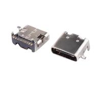 LMNCBVYA 100pcs Type-C Female Socket Straight Chip Socket USB-3.1 16P HD Transmission Interface Quick Punch Connector(Type-c 16P/front sticker and rear plug)