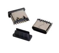 LMNCBVYA 100pcs Type-C Female Socket USB 3.1 6P 4pin Connector for High-Speed Data Transmission and Fast Charging(Type-C mother seat 6P vertical sticker)