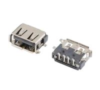 LMNCBVYA 20pcs USB Connector AF10.0 4-Pin Female Socket - Black Rubber Edgeless/Edged USB-A Interface for Reliable Connections(USB-AF10.0 Black Rubber/Edged)