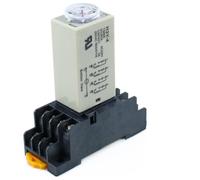 LMNCBVYA H3Y-4 Time Delay AC220V - 0-5 Seconds Power-On Delay with Base, 14 Pin Configuration, 5A Maximum Current(1PC E)