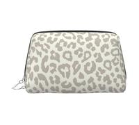 LMNUDS Borsa da toilette pronta per il viaggio del leopardo del modello marrone, organizzatore compatto di trucco per le donne, Argento, Taglia unica